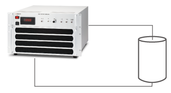 Application of high voltage to electrical material