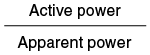Active power divided by Apparent power