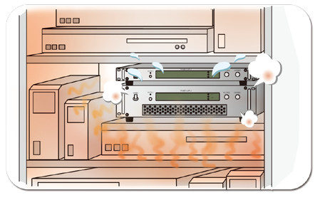 In narrow or sealed locations, heat will become trapped, leading to high temperatures that will shorten the service life of the power supply.