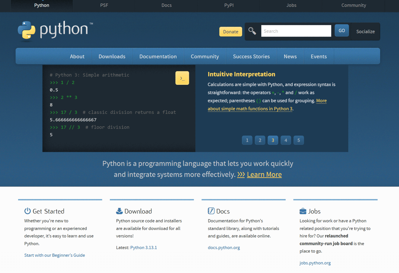 official website（Python.org）