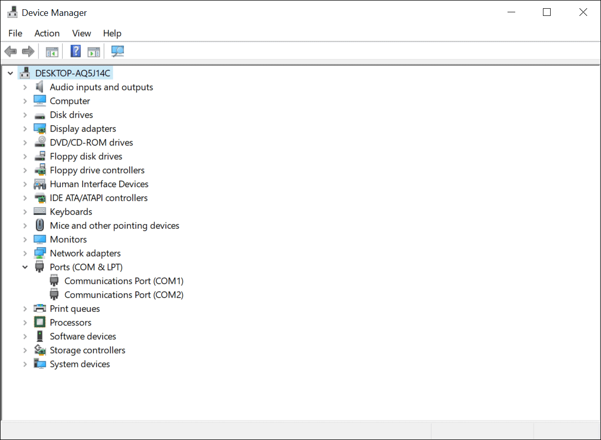 Select the communication port where the power supply is connected from the Ports (COM & LPT) section.