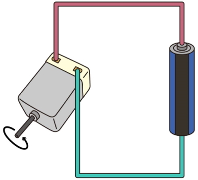the motor connect to battery
