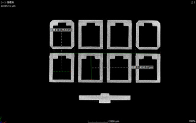Dimensional measurement in 3D-CT images of connectors